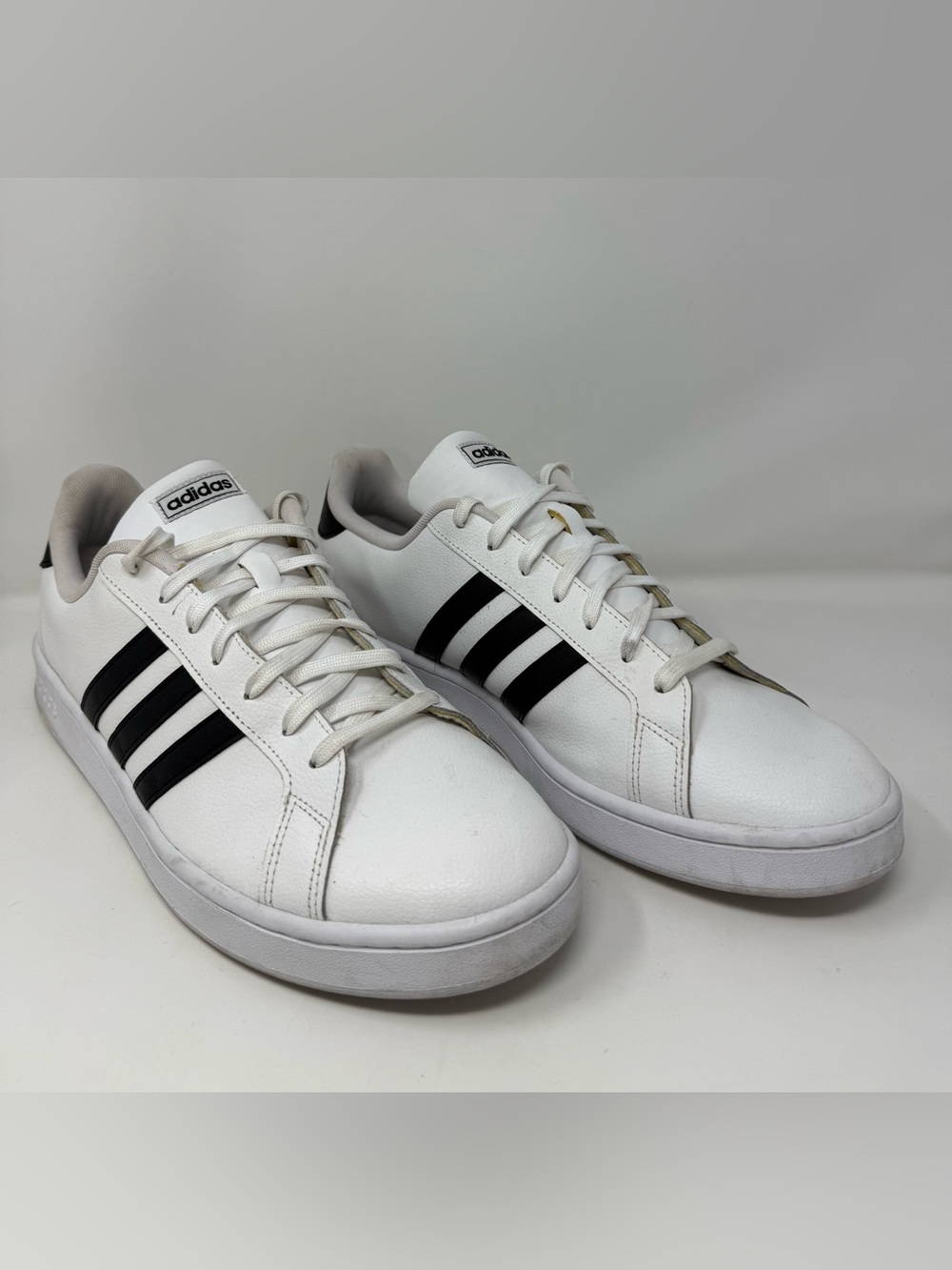 Adidas White/Black 3 Stripes Sneakers Men's 14